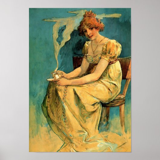 Kava van Alphonse (Alfons) Mucha Poster (Voorkant)
