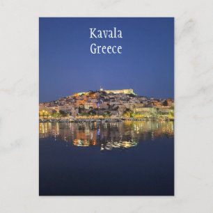 Kavala Griekenland 's nachts Briefkaart