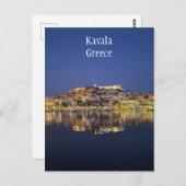 Kavala Griekenland 's nachts Briefkaart (Voorkant / Achterkant)