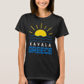 Kavala Griekenland zon en Zee golven vrouwen T-shirt (Voorkant)
