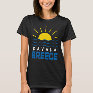 Kavala Griekenland Zonneschijn En Zee Golven Dames T-shirt