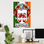 Kavanagh Coat of Arms Irish Flag Print (Thuiskantoor)