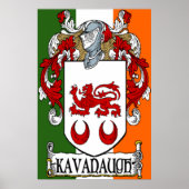 Kavanaugh Coat of Arms Irish Flag Print (Voorkant)