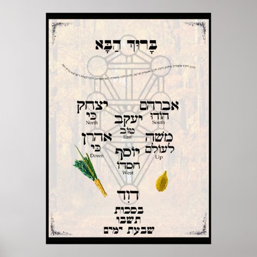 Kavannah voor Lulav en Etrog Poster (Voorkant)