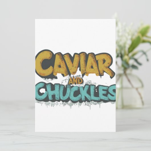 Kaviaar en grinniken" kaart (Staand voorkant)