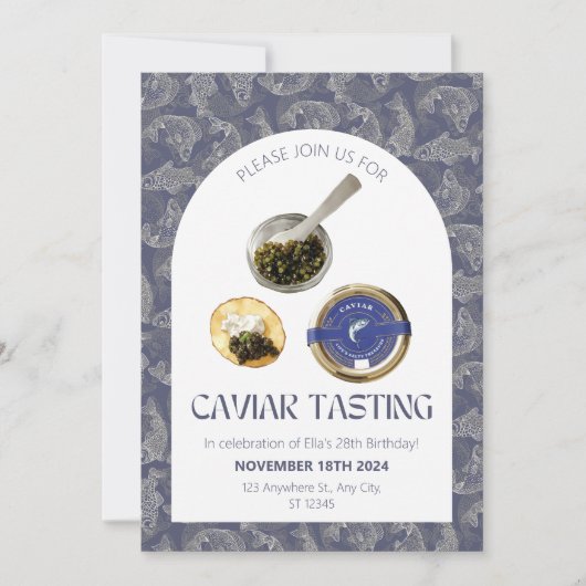 Kaviaarproeverij Feest Uitnodiging (Voorkant)