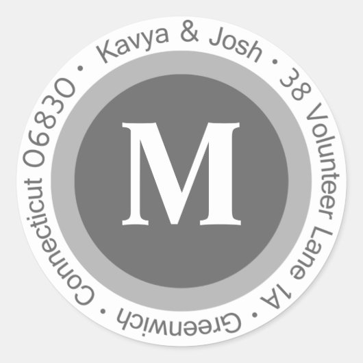 Kavya & Josh Round Return-adreslabels Ronde Sticker (Voorkant)