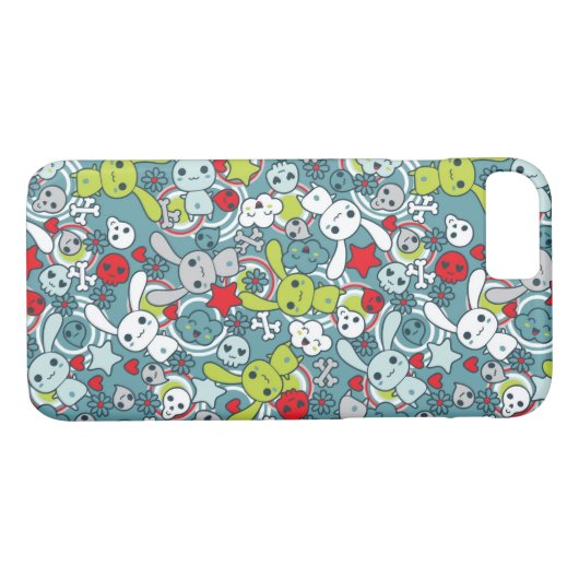 kawaï blauw patroon Case-Mate iPhone case (Achterkant (Horizontaal))