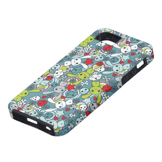 kawaï blauw patroon Case-Mate iPhone case (Onderkant)
