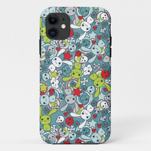 kawaï blauw patroon Case-Mate iPhone case (Achterkant)