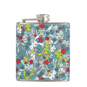 kawaï blauw patroon heupfles (Voorkant)