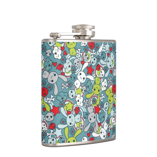 kawaï blauw patroon heupfles (Rechts)