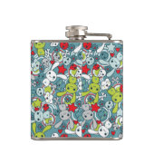 kawaï blauw patroon heupfles (Achterkant)