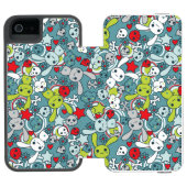 kawaï blauw patroon incipio iPhone portemonnee hoesje (Agenda Open)