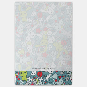 kawaï blauw patroon post-it® notes