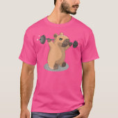 Kawai Capybara bodybuilder gewichtheffer Barbell G T-shirt (Voorkant)