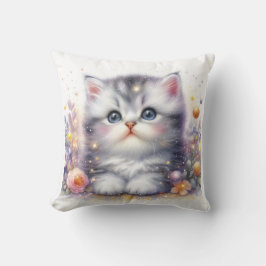 kawai cat watercolor kussen