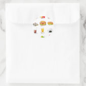 kawaï - fastfood ronde sticker (Tas)