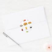 kawaï - fastfood ronde sticker (Envelop)