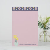 Kawai Floral in Soft Pastel Colors Briefpapier (Staand voorkant)