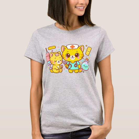 Kawai Nurse Cats T-shirt (Voorkant)