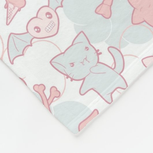 kawaï - patroon met doedelen fleece deken (Hoek)