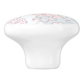 kawaï - patroon met doedelen keramische knop (Zijkant)