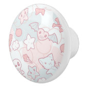 kawaï - patroon met doedelen keramische knop (Rechts)