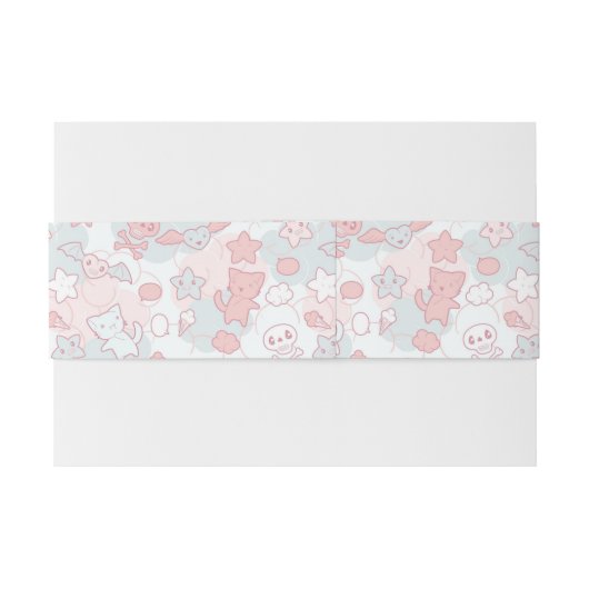 kawaï - patroon met doedelen uitnodigingen wikkel (Achterkant Voorbeeld)