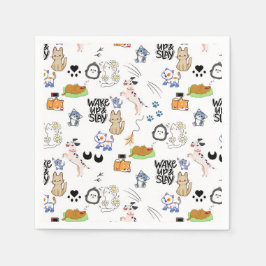 Kawai Pet Lover Schattige Naadloos Patroon Servet