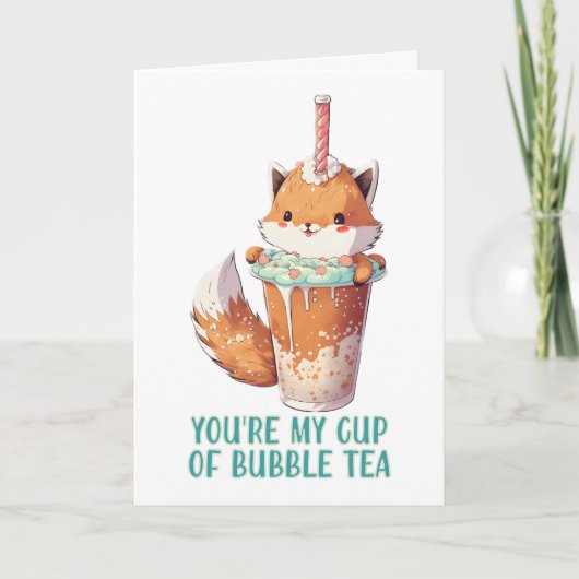 Kawai schattige babyvos je bent mijn kopje bubble kaart (Voorkant)