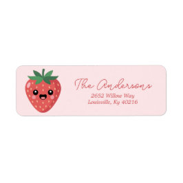 Kawai Strawberry Return Address Etiket