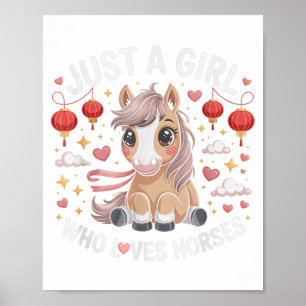 Kawaii 2026 Alleen meisje dat van paarden houdt Fo Poster