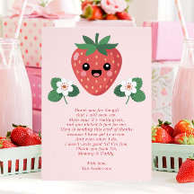 Kawaii Aardbei Baby Shower Bedankkaart