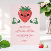 Kawaii Aardbei Baby Shower Bedankkaart