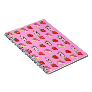 KAWAII AARDBEI EN KAASGEBAK NOTITIEBOEK