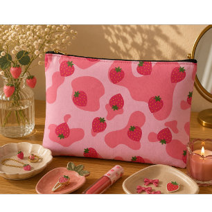 kawaii aardbei koe patroon etui