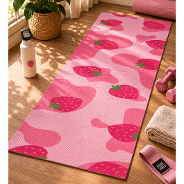 kawaii aardbei koe patroon yogamat