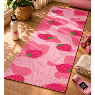 kawaii aardbei koe patroon yogamat