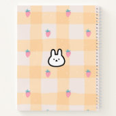 Kawaii Aardbei Konijn Gingham Pastel Notitieboek (Achterkant)