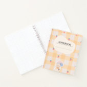 Kawaii Aardbei Konijn Gingham Pastel Notitieboek (Binnen)