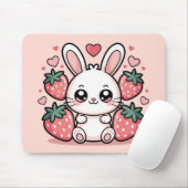 Kawaii Aardbei Konijn Muismat (Met muis)