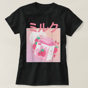Kawaii Aardbei Melk Esthetiek T-shirt