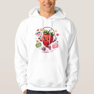 Kawaii aardbei springtouw fitness sticker hoodie