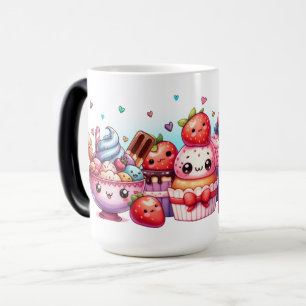 Kawaii aardbeiensnagheden en ijsvrienden magische mok