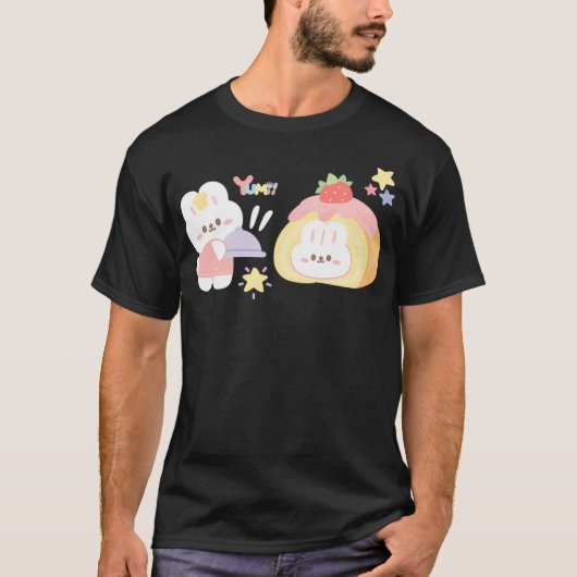 Kawaii aardbeientaart shirt (Voorkant)