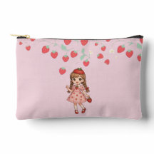 Kawaii Aardbeimeisje Potloodetui - Cute Roze Aes