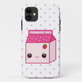 Kawaii aardbeimelk karton iPhone 11 hoesje