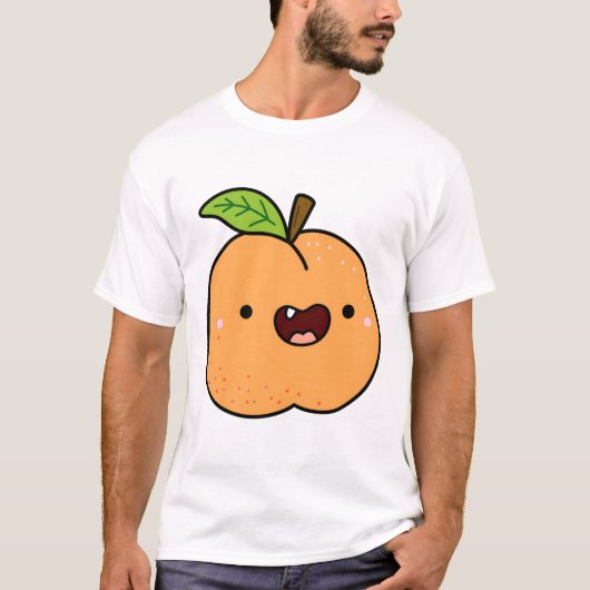 Kawaii Abrikoos T-shirt (Voorkant)