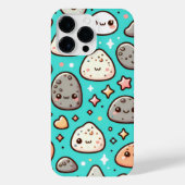 Kawaii Aesthetic iPhone Case – Teal Background iPhone Hoesje (Achterkant)
